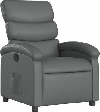 vidaXL Sillón reclinable de cuero sintético gris Vidaxl