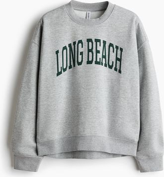 H&M Sweatshirt mit Motivprint - Grau