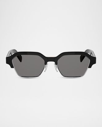 Celine Men & apos;s Acetate and Nylon Geometric Combi Sunglasses