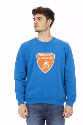 Automobili Lamborghini Blue Cotton Men Mens Sweater