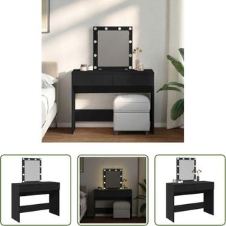 vidaXL Specchio da trucco - Toeletta con LED Nero 100x40x130 cm