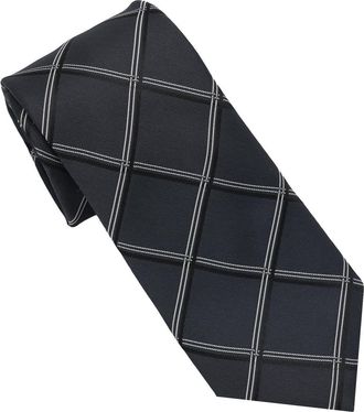 Karl Lagerfeld Windowpane Print Tie in Charcoal at Nordstrom Rack
