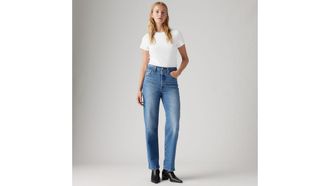 Levi's Ribcage Straight Ankle Jeans - Womens - 23X27 - Medium Wash / Dance Around