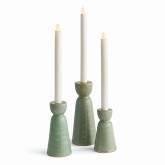 Napa Home & Garden Libbey Taper Candle Holders in Green at Nordstrom