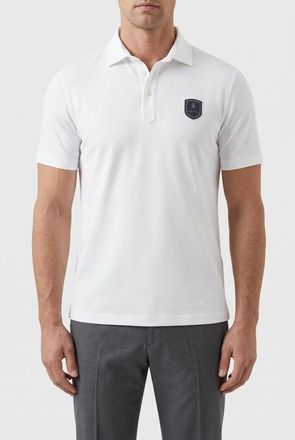 Brunello Cucinelli White Stretch Polo Shirt, Size XL