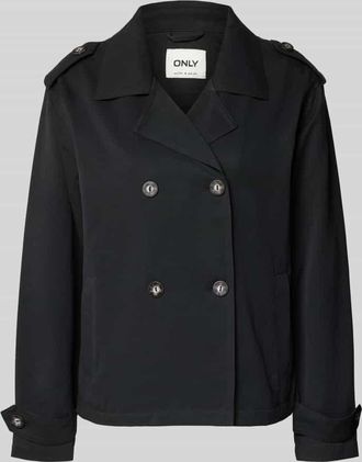 Only Regular Fit Trenchcoat-Jacke mit Reverskragen Modell HANNAH in Black, Gr&ouml;&szlig;e XL