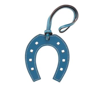 Herm&egrave;s Pre-owned Accessories, female, Blue, Size: ONE SIZE Pre-owned Swift Leather Bag Charm