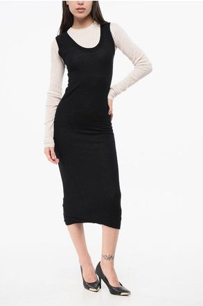 Marni Virgin Wool Maxi Dress with Ribbed Inner size 40