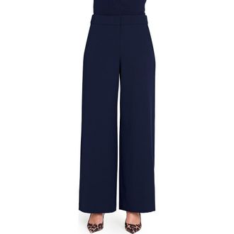 Tahari by ASL Wide Leg Pants in Deep Navy at Nordstrom, Size 10P