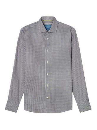 Robert Talbott Reynolds Ultra Light Weight Brushed Check Shirt in Olive Multi at Nordstrom, Size X-Large