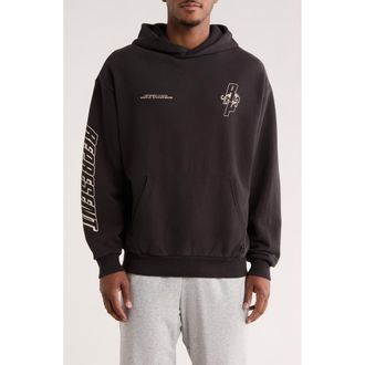Puma x Represent Embroidered Cotton Graphic Hoodie in Puma Black at Nordstrom, Size Xx-Large