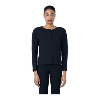 Chlo&eacute; Blazers, female, Black, Size: XS Collarless Fitted Jacket