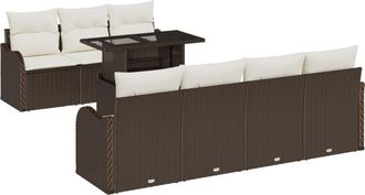 vidaXL Garden Sofa Set Manual 8 pcs Brown 100 x 55 x 73 cm Poly rattan Vidaxl