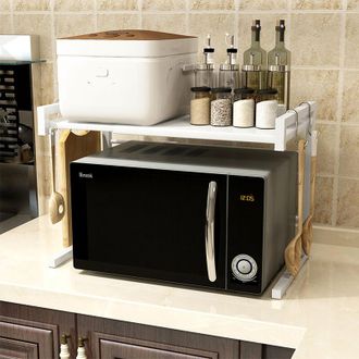 OEM Soporte Microondas - Acero Al Carbono - Extensible 40-60 Cm - Carga 25 Kg - Con 3 Ganchos - 1 Unidad