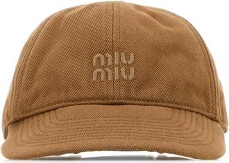 Miu Miu Camel Cotton Baseball Cap