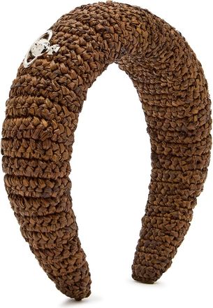 Vivienne Westwood Orb Raffia Headband - Camel - One Size