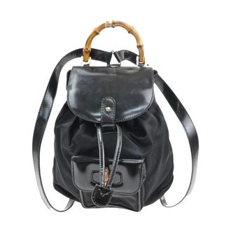 Gucci Pre-owned Backpacks, female, Black, Size: ONE SIZE Pre-owned Vintage Bamboo Handle Backpack