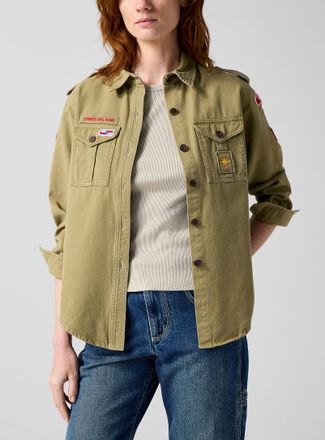Isabel Marant Womens Umberta patches khaki shirt