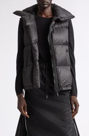 sacai Asymmetric Down Puffer Vest in Black at Nordstrom, Size 3