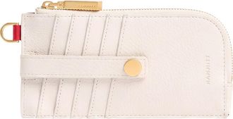 Hammitt 210 East Leather Card Case in Calla Lily White/brushed Gold at Nordstrom