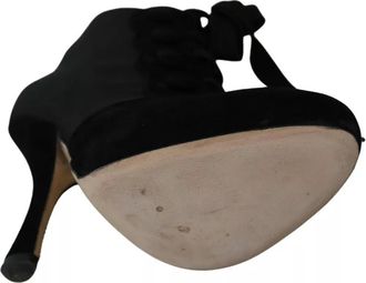 Dolce & Gabbana Black Suede Stretch Ankle Boots Booties Womens Shoes (Pre-Owned)