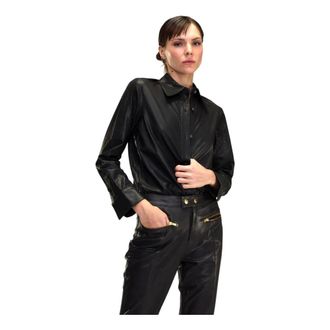 Cynthia Rowley Dames, Blouses & Shirts, Zwart, Maat: M Leer