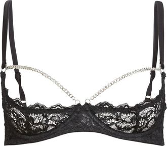 Fleur du Mal Reggiseno Bianca con catena - Nero