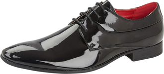 Sergio Rossi Mens Black Formal Shiny Patent Shoe Smart Party Oxford Wedding Office Dress Black Size UK 11