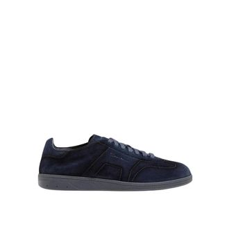 Santoni Sneakers, male, Blue, Size: 11 1/2 US Suede Low Top Sneakers