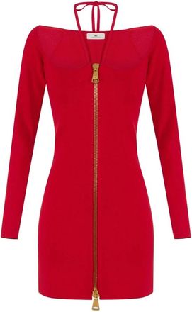 Elisabetta Franchi Dames, Jurken, Rood, Maat: XL Viscose