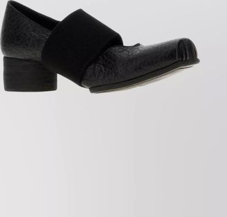 Uma Wang textured leather block heel square toe pumps