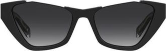 Moschino 53mm Cat Eye Sunglasses in Black/Dark Grey at Nordstrom