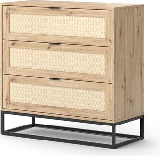 Vicco C&oacute;moda Natal, Marr&oacute;n, 140 X 92.5 Cm Con 3x Cajones, Vicco