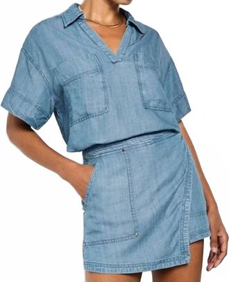 Apricot Slub Wrap Skort In Blue
