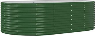 vidaXL Garden Raised Bed Green 212x140x68 cm Galvanised Steel vidaXL