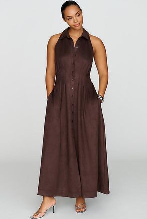 Exquise Tobie Faux Suede Sleeveless Shirtdress