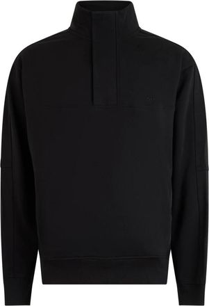 HUGO BOSS Katoenen sweatshirt met hoge kraag en rits - Heren - Vesten met rits - Zwart - M - Katoen - Hoodies & sweatvesten