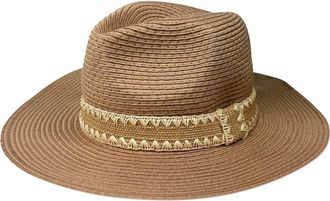 Nicole Miller Stitch Band Straw Panama Hat in Natural at Nordstrom Rack