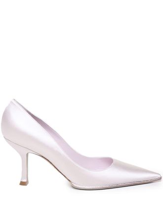 Rene Caovilla 50mm satin pumps - White