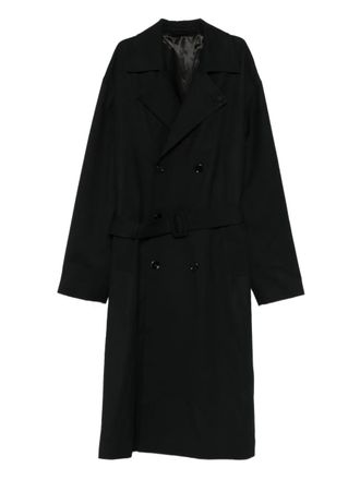 Lardini belted double-breasted coat - Black