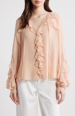 Kobi Halperin Kaytya Ruffle Top in Chai at Nordstrom, Size X-Large