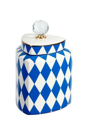 Mark Roberts Harlequin Jar with Lid, Small in Royal Blue at Nordstrom