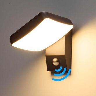 OEM [nunca Usado] Aplique De Pared Para Exterior Con Sensor De Movimiento, Panel Giratorio Led De 24 W Y 1600 Lm, Ip65, Luz Blanca C&aacute;lida De 3000 K, Acces