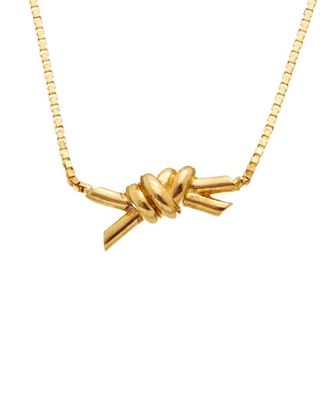 Bottega Veneta Knot 18 Plated Silver Necklace