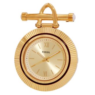 Fossil Scarlette Three-Hand Gold-Tone Stainless Steel Watch Brooch