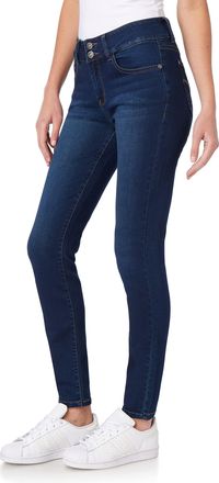 Wallflower Jeans Womens Ultra Skinny Mid-Rise Insta Soft Juniors Jeans (Standard and Plus), Lake Pure, 17 Long