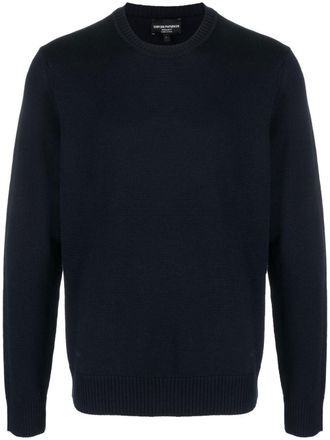 Emporio Armani crew-neck wool jumper - Blue