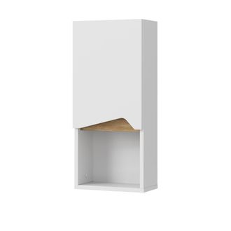 Vicco Armario De Ba&ntilde;o Marelle, Blanco, 30 X 67 Cm Con Puerta Y Compartimento Abierto