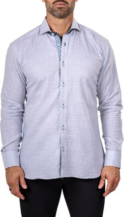 Maceoo Eins Marthy Cotton Button-Up Shirt in Grey at Nordstrom, Size 5