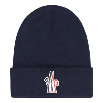 Moncler Beanies, male, Blue, Size: ONE SIZE Wool Hat